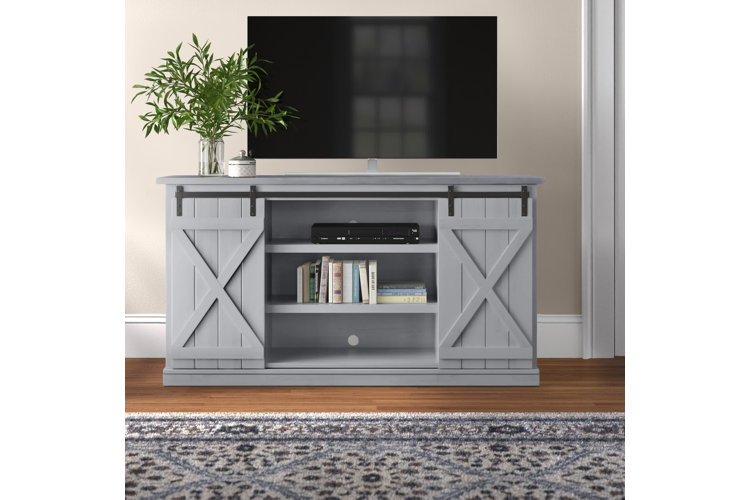 Tv stand on sale gray wood